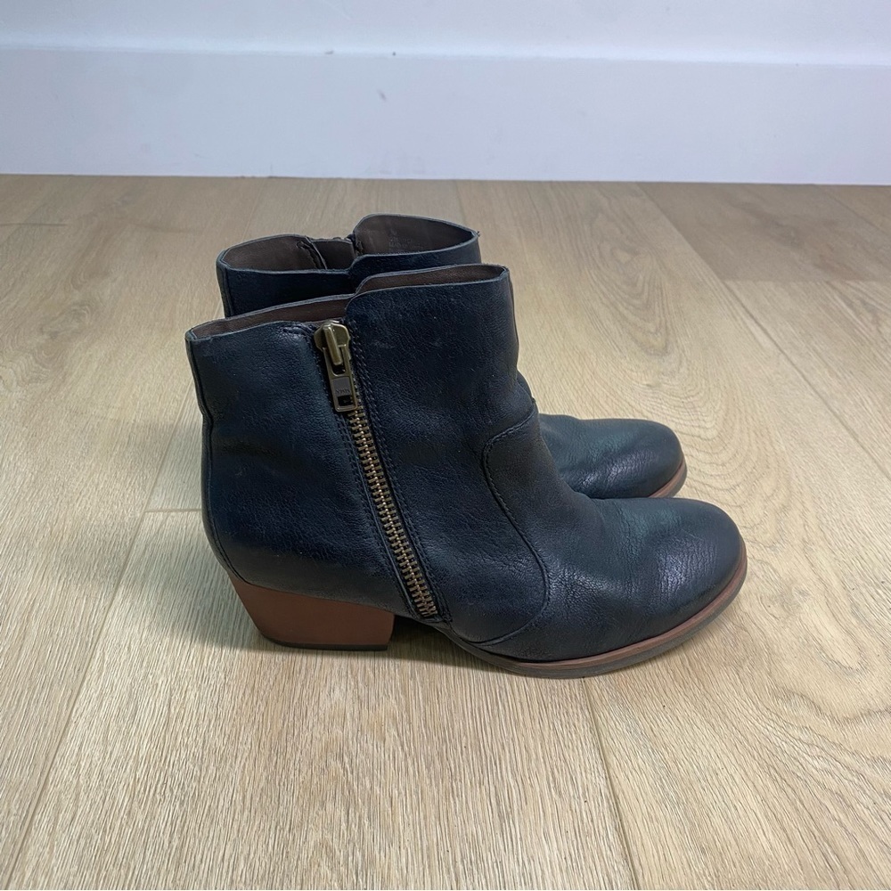 Kork Ease Black Leather Ankle Bootie